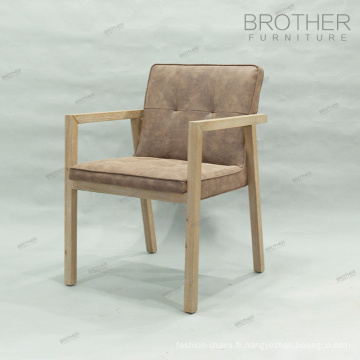 Nouveau design vintage en cuir antique fauteuil de bras en bois